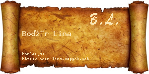 Boér Lina névjegykártya